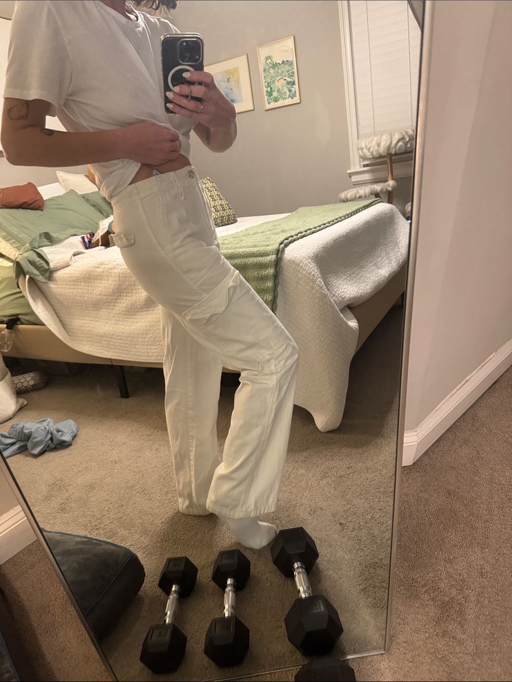 Zara Cream Cargo Pants - Wide Leg Utility Style